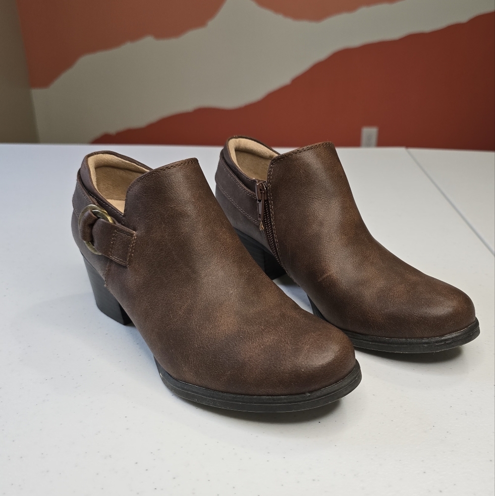 Soul Naturlizer‎ Candie Brown Vegan Leather Stacked Heel Shootie Women's 7M